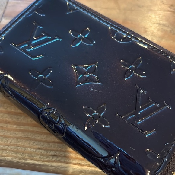 Louis Vuitton Bordeaux Vernis Patent Leather Monogram doublezip small wallet EUC - Picture 10 of 12